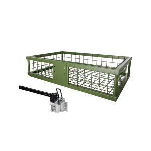 "Takateline 890x580x180 mm, päällystetty alas taitettavalla pikaliittimellä"